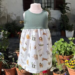 Abito "Cresci con me" in jersey di cotone bio